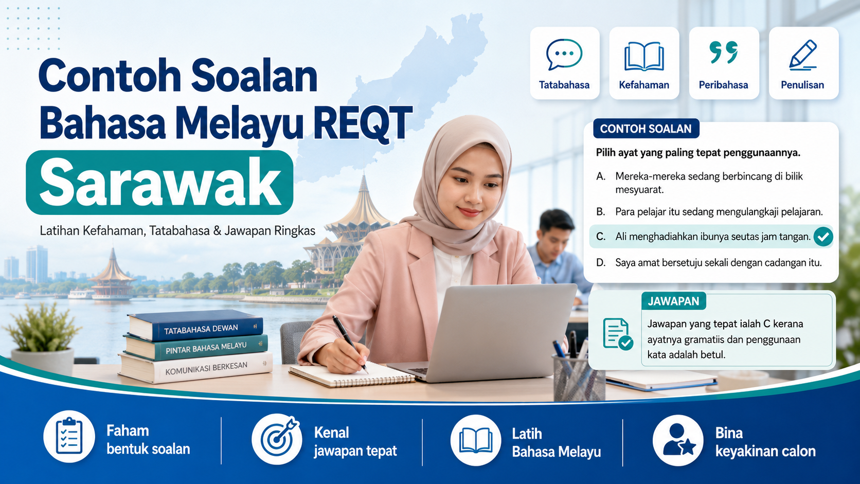 Contoh Soalan Bahasa Melayu REQT Sarawak Dengan Jawapan