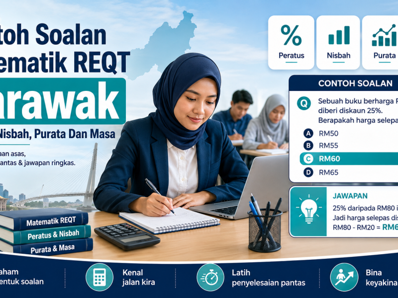 Contoh Soalan Matematik REQT Sarawak: Peratus, Nisbah, Purata Dan Masa