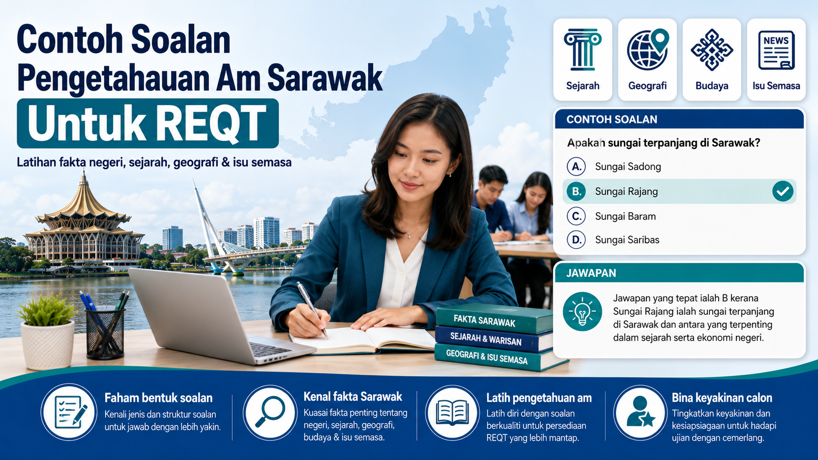 Contoh Soalan Pengetahuan Am Sarawak Untuk REQT Dengan Jawapan