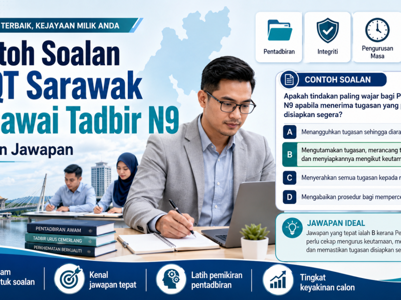 Contoh Soalan REQT Sarawak Pegawai Tadbir N9 Dengan Jawapan