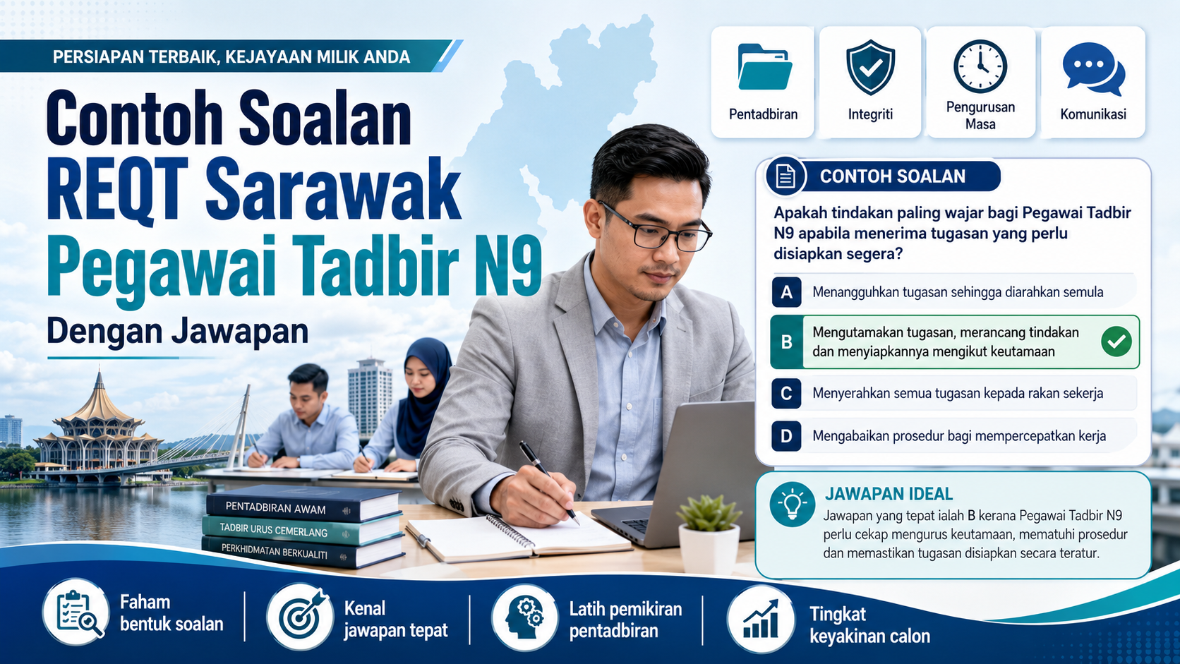 Contoh Soalan REQT Sarawak Pegawai Tadbir N9 Dengan Jawapan
