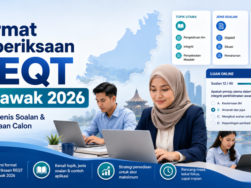 Format Peperiksaan REQT Sarawak 2026: Topik, Jenis Soalan & Persediaan Calon